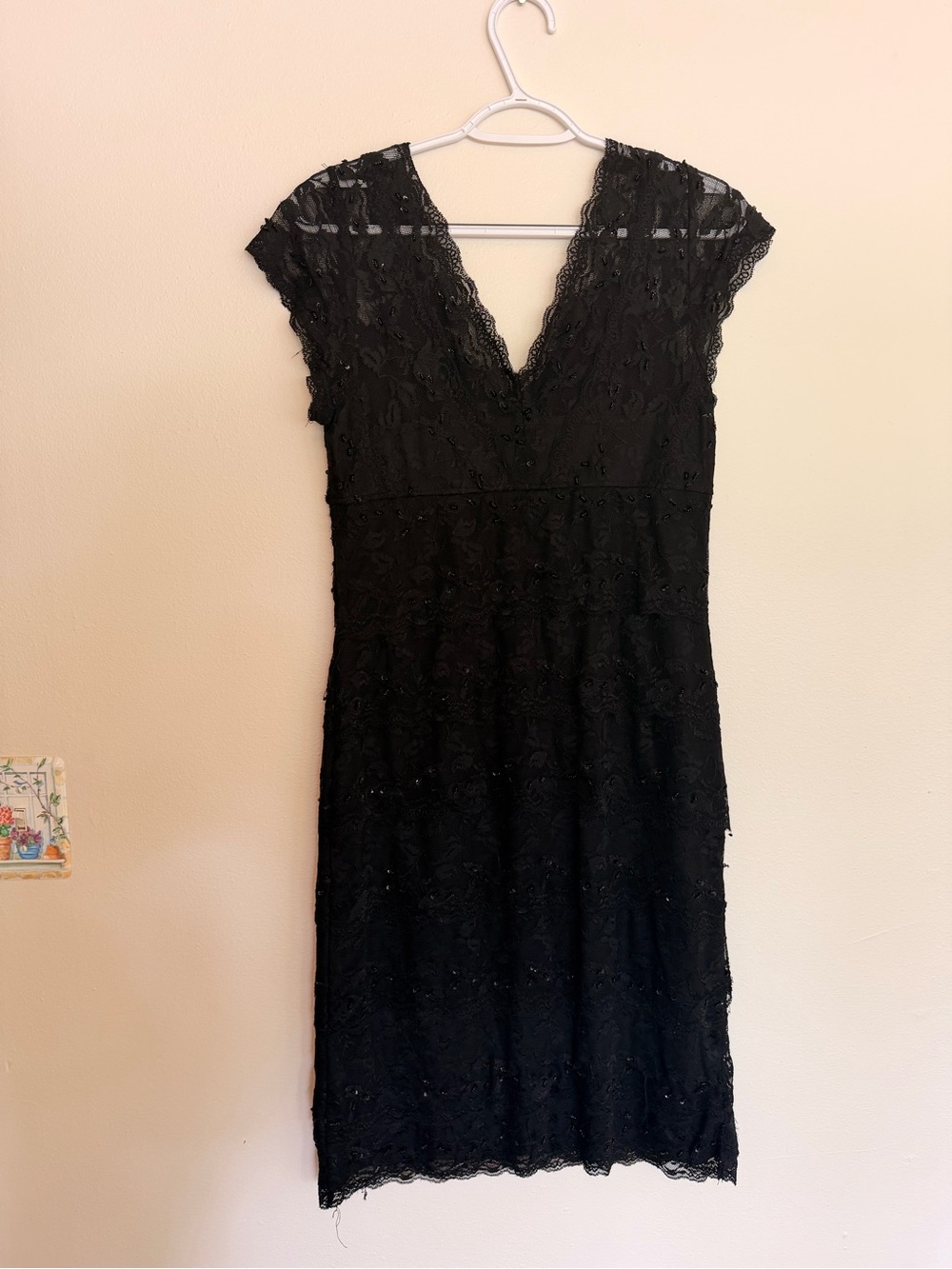 Marina black lace beaded dress size 12 - Picture 9 of 14